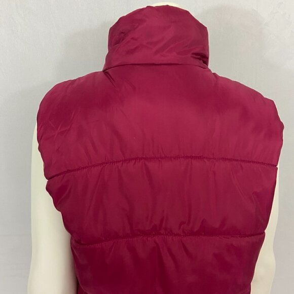 Free Country Puffer Vest Jacket Women's Sz M Full Zipper Pockets Burgundy Black - Picture 8 of 11